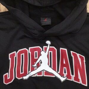 Jordan Black Hoodie with Red and White Logo